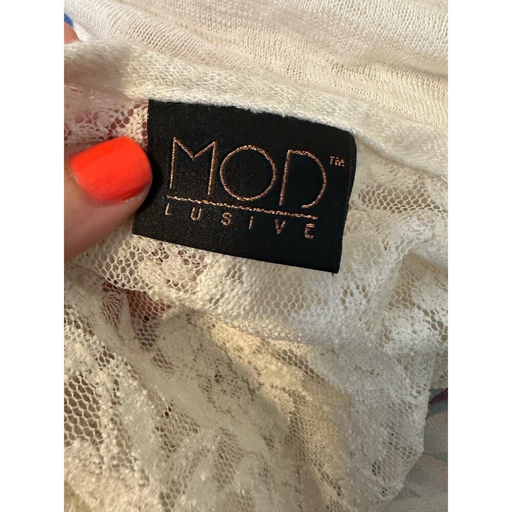 Mod Lusive Cream Laced Back Open Front Cardigan S… - image 3